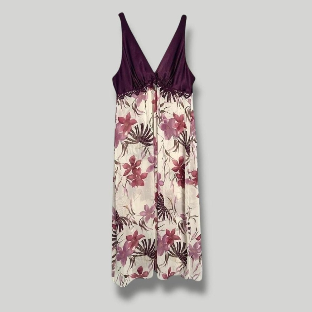 Gilligan & O'Malley sheer chiffon empire waist babydoll maxi lingerie slip dress